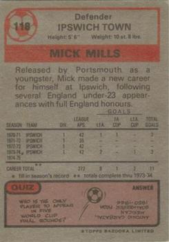 1975-76 Topps #118 Mick Mills Back