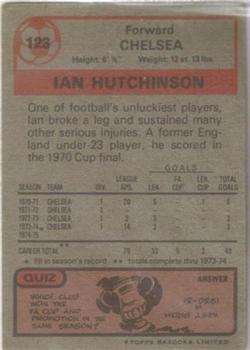 1975-76 Topps #123 Ian Hutchinson Back