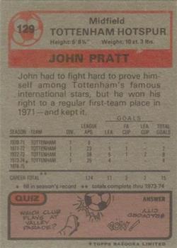 1975-76 Topps #129 John Pratt Back