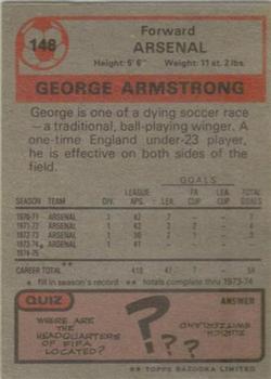 1975-76 Topps #148 George Armstrong Back