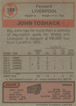 1975-76 Topps #169 John Toshack Back