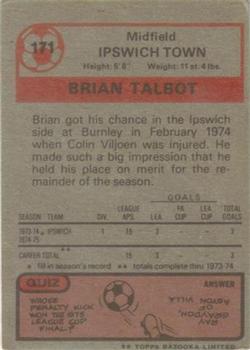 1975-76 Topps #171 Brian Talbot Back