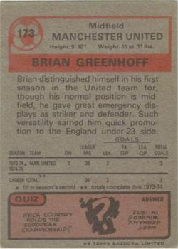 1975-76 Topps #173 Brian Greenhoff Back