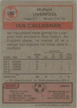 1975-76 Topps #180 Ian Callaghan Back