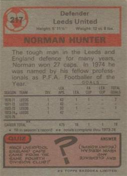 1975-76 Topps #217 Norman Hunter Back