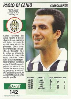 1992 Score Italian League #142 Paolo Di Canio Back