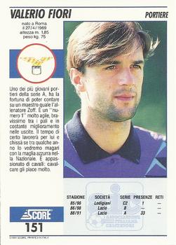 1992 Score Italian League #151 Valerio Fiori Back