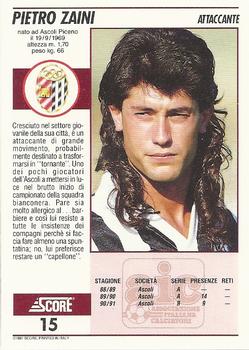 1992 Score Italian League #15 Pietro Zaini Back