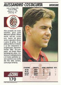 1992 Score Italian League #170 Alessandro Costacurta Back