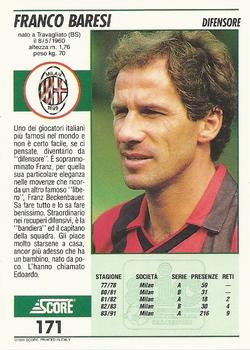 1992 Score Italian League #171 Franco Baresi Back