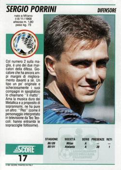 1992 Score Italian League #17 Sergio Porrini Back