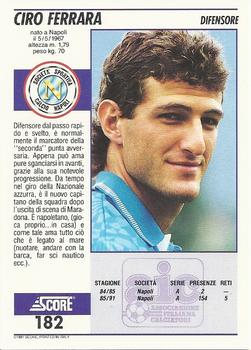 1992 Score Italian League #182 Ciro Ferrara Back