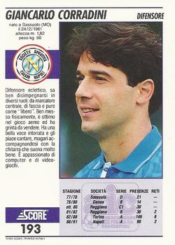 1992 Score Italian League #193 Giancarlo Corradini Back