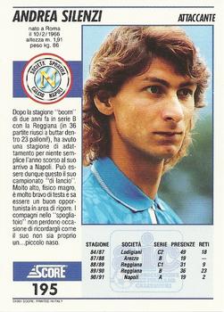 1992 Score Italian League #195 Andrea Silenzi Back
