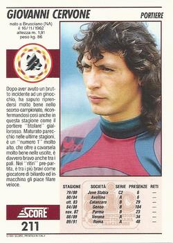 1992 Score Italian League #211 Giovanni Cervone Back