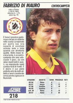 1992 Score Italian League #218 Fabrizio  Di Mauro Back