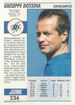 1992 Score Italian League #236 Giuseppe Dossena Back