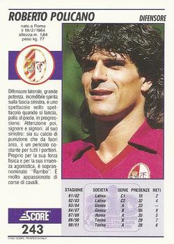 1992 Score Italian League #243 Roberto Policano Back