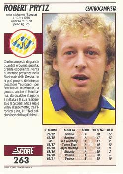 1992 Score Italian League #263 Robert Prytz Back