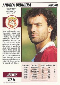 1992 Score Italian League #276 Andrea Bruniera Back
