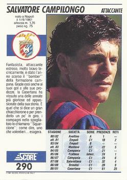 1992 Score Italian League #290 Salvatore Campilongo Back