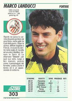 1992 Score Italian League #303 Marco Landucci Back