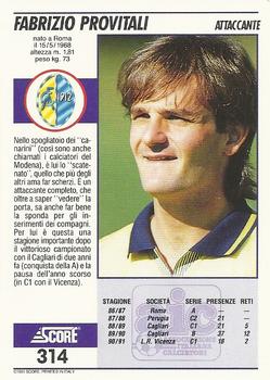 1992 Score Italian League #314 Fabrizio Provitali Back