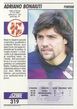 1992 Score Italian League #319 Adriano Bonaiuti Back