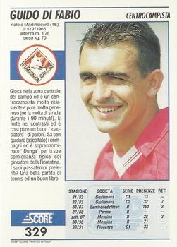 1992 Score Italian League #329 Guido Di Fabio Back