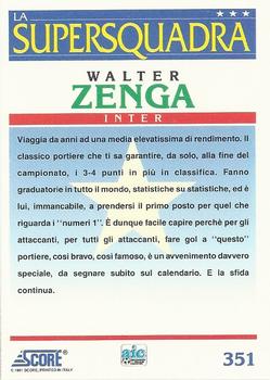 1992 Score Italian League #351 Walter Zenga Back