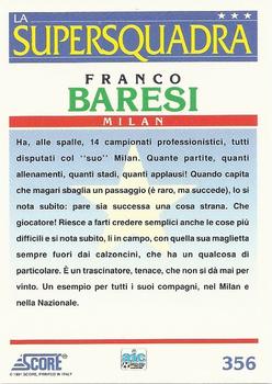 1992 Score Italian League #356 Franco Baresi Back