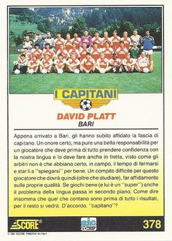1992 Score Italian League #378 David Platt Back