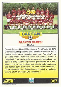 1992 Score Italian League #387 Franco Baresi Back