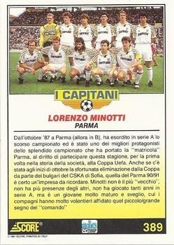 1992 Score Italian League #389 Lorenzo Minotti Back