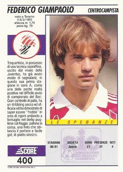 1992 Score Italian League #400 Federico Giampaolo Back
