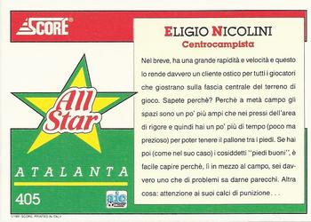 1992 Score Italian League #405 Eligio Nicolini Back