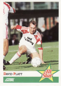1992 Score Italian League #406 David Platt Front
