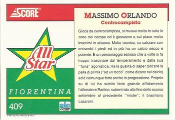 1992 Score Italian League #409 Massimo Orlando Back