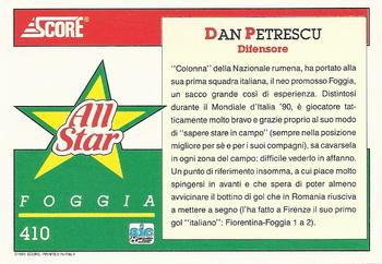 1992 Score Italian League #410 Dan Petrescu Back