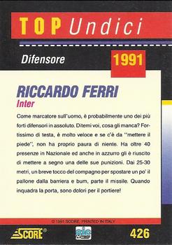 1992 Score Italian League #426 Riccardo Ferri Back