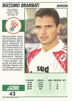 1992 Score Italian League #43 Massimo Brambati Back