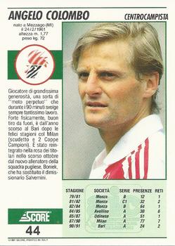 1992 Score Italian League #44 Angelo Colombo Back