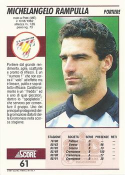 1992 Score Italian League #61 Michelangelo Rampulla Back