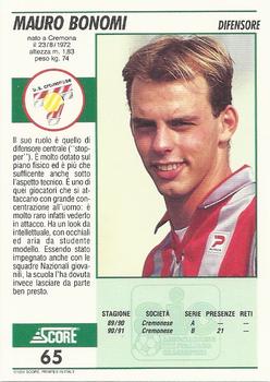 1992 Score Italian League #65 Mauro Bonomi Back