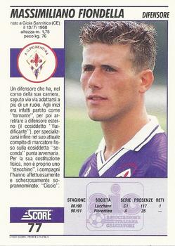 1992 Score Italian League #77 Massimiliano Fiondella Back