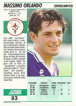 1992 Score Italian League #83 Massimo Orlando Back