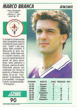 1992 Score Italian League #90 Marco Branca Back