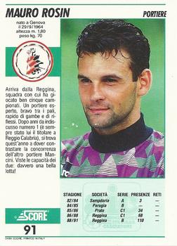 1992 Score Italian League #91 Mauro Rosin Back