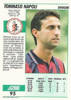 1992 Score Italian League #95 Tommaso Napoli Back