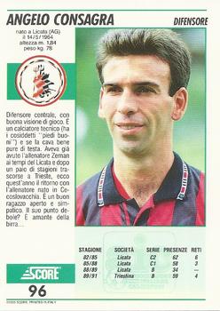 1992 Score Italian League #96 Angelo Consagra Back